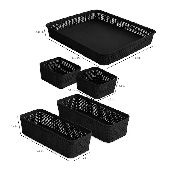 Simplify For Green Living Plastic, Black, 11.22 in W, 13.78 in D, 13.78 in L - 30012-MATTEBLACK