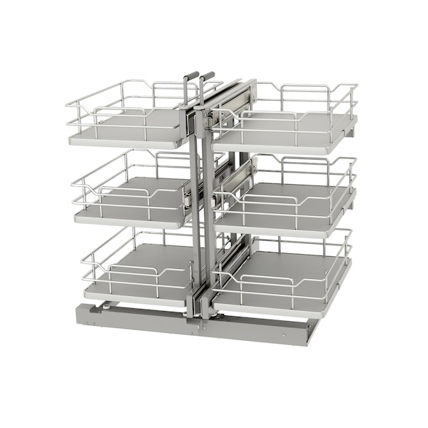 Rev-A-Shelf Steel, Gray, 26.4 in W, 26.5 in H, 20.4 in L, Gray - 53PSPE3-15SC-GR