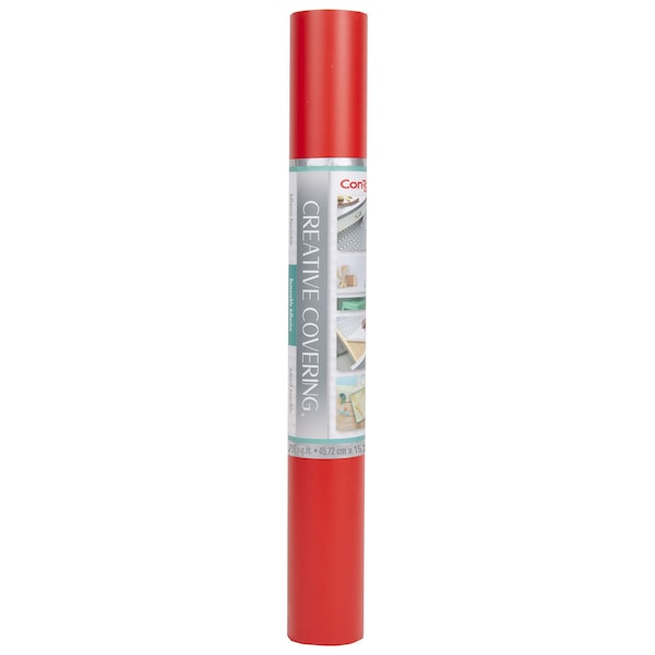 Con-Tact Brand Creative Covering Adhesive Covering, Red, 18'' x 50 ft. - 50F-C9AH36-06