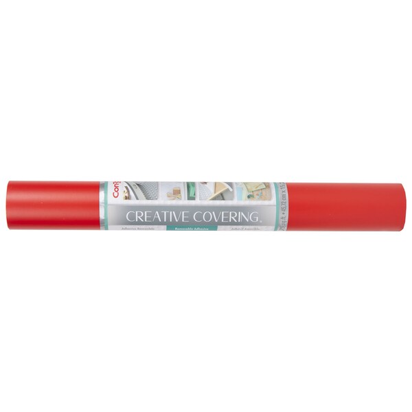 Con-Tact Brand Creative Covering Adhesive Covering, Red, 18'' x 50 ft. - 50F-C9AH36-06
