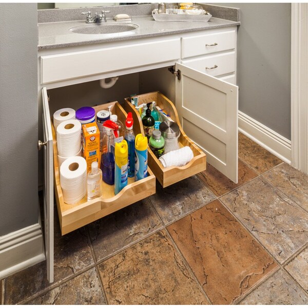 Hardware Resources 18" Wood High Back Rollout for Vanity Depth - ROVHB18-WB