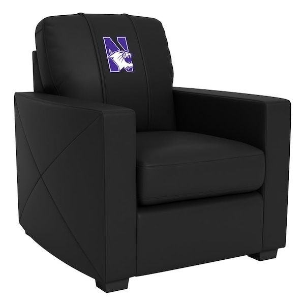 Dreamseat Silver Club Chair with Northwestern Wildcats Logo - XZ7759002CHCDBK-PSCOL13355