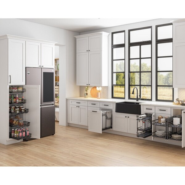 Hardware Resources 5" Polished Chrome STORAGE WITH STYLE Metal "No Wiggle" Base Pullout, Preassembled - SWS-BPO5BN