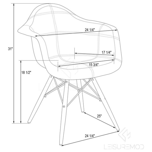 Leisuremod Willow Fabric Eiffel Accent Chair with Chrome Base, Grey, 2PK - WM24GRT2