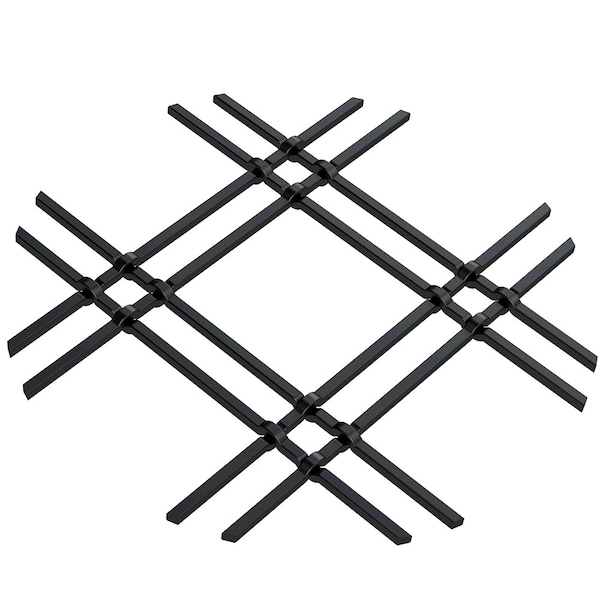 Designs Of Distinction 1" Flat Double Diamond Decorative Grille - Flat Black, 36" W x 48" L Sheet - 01364811614PWR1
