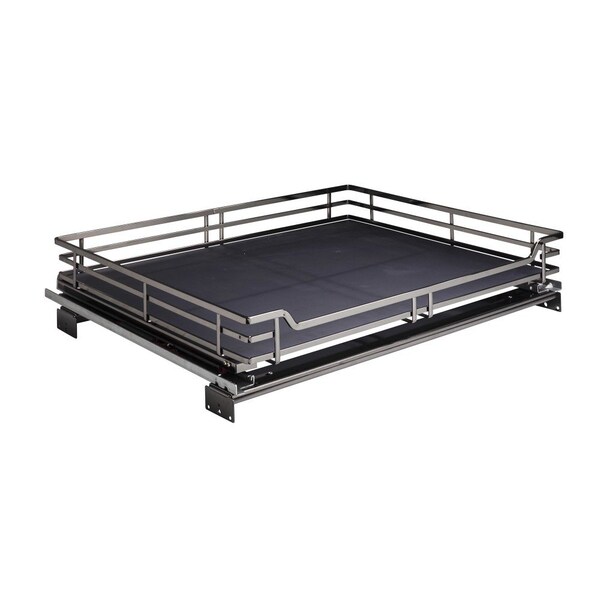 Hardware Resources 27" Black Nickel STORAGE WITH STYLE Metal Soft-close Pullout Basket - SWS-WB273BN