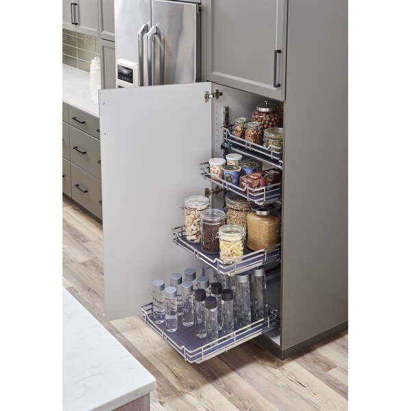 Hardware Resources 15" Polished Chrome STORAGE WITH STYLE Metal Soft-close Pullout Basket - SWS-WB153PC