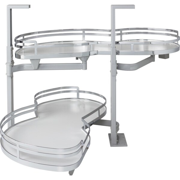 Hardware Resources 18" Polished Chrome and White Blind Corner Swingout for Openings on the Left of the Blind - BCSO218PCWH-LH