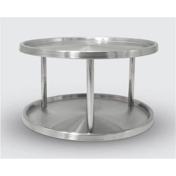 Bakebetter 10.5 in. Two Tier Lazy Susan, Stainless Steel - BA1835070