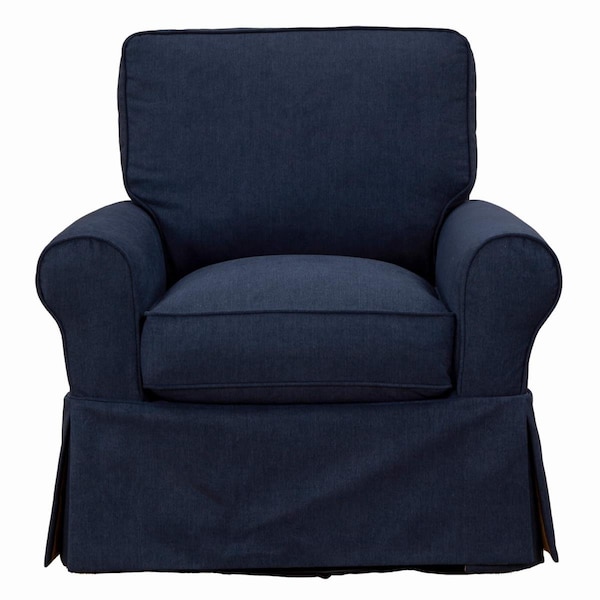 Sunset Trading Horizon Slipcovered Swivel Rocking Chair Navy Blue - Fabric - SU-114993-391049