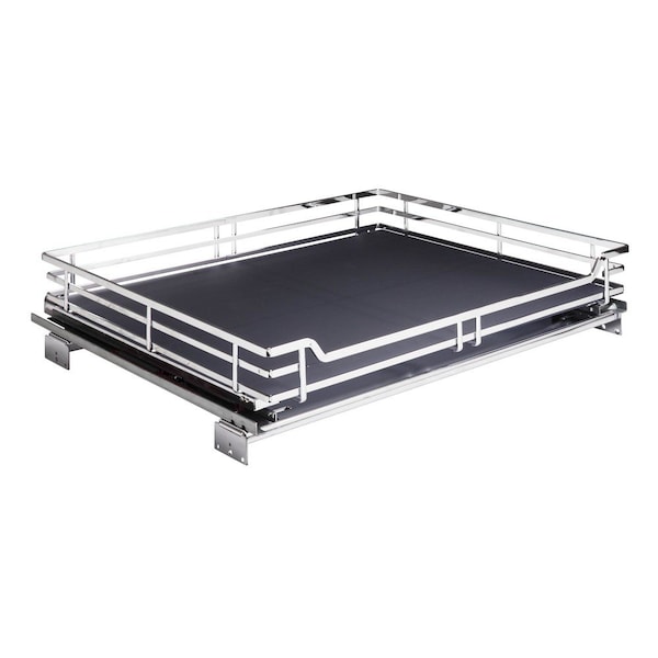Hardware Resources 27" Polished Chrome STORAGE WITH STYLE Metal Soft-close Pullout Basket - SWS-WB273PC