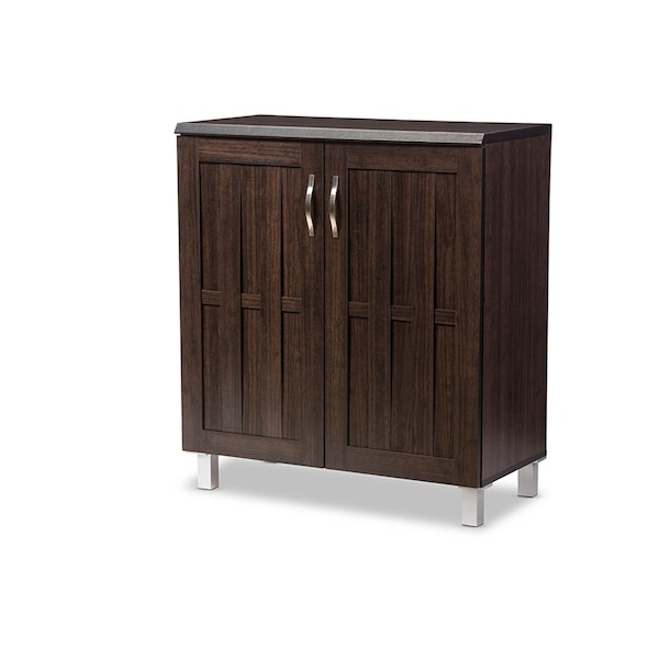 Baxton Studio Excel Modern and Contemporary Dark Brown Sideboard Storage Cabinet - 119-6498