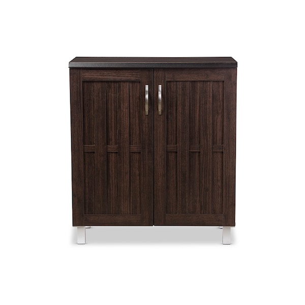 Baxton Studio Excel Modern and Contemporary Dark Brown Sideboard Storage Cabinet - 119-6498
