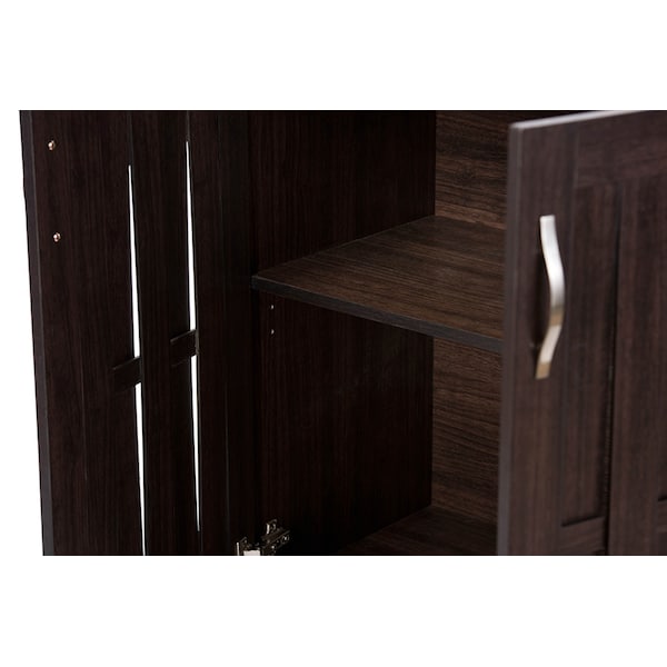 Baxton Studio Excel Modern and Contemporary Dark Brown Sideboard Storage Cabinet - 119-6498