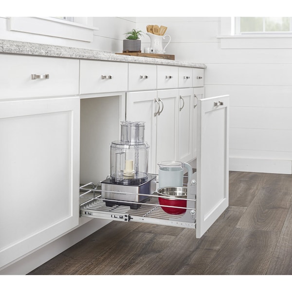 Rev-A-Shelf Steel, Silver, 20.5 in W, 5.56 in H, 22 in D, 22 in L, Silver - 5WB1-2122CR-1