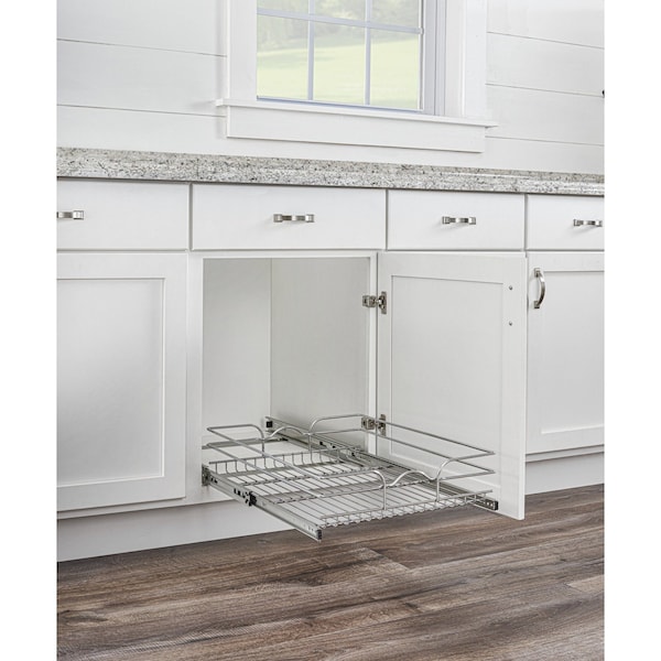 Rev-A-Shelf Steel, Silver, 20.5 in W, 5.56 in H, 22 in D, 22 in L, Silver - 5WB1-2122CR-1
