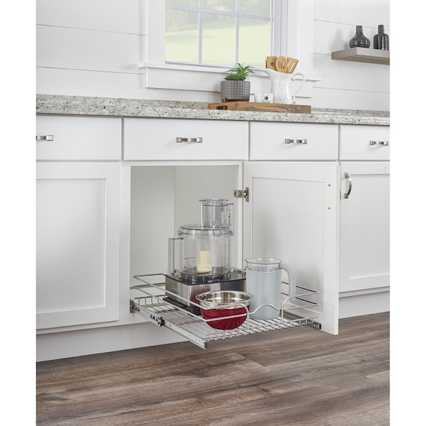 Rev-A-Shelf Steel, Silver, 20.5 in W, 5.56 in H, 22 in D, 22 in L, Silver - 5WB1-2122CR-1