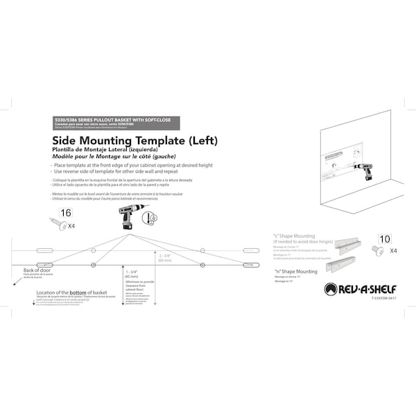 Rev-A-Shelf Steel, Gray, 32.69 in W, 5.07 in H, 21.75 in D, 21.54 in L, Gray - 5330-33BCSC-GR