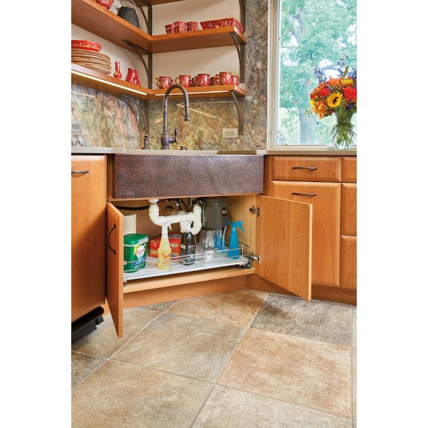 Rev-A-Shelf Steel, Gray, 32.69 in W, 5.07 in H, 21.75 in D, 21.54 in L, Gray - 5330-33BCSC-GR