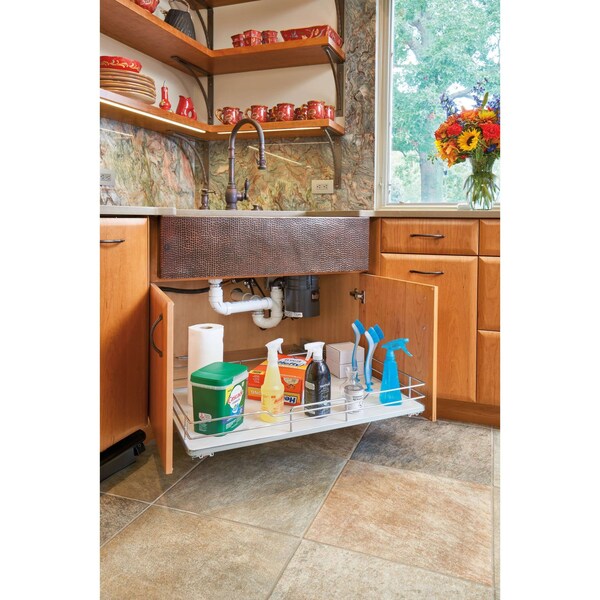 Rev-A-Shelf Steel, Gray, 32.69 in W, 5.07 in H, 21.75 in D, 21.54 in L, Gray - 5330-33BCSC-GR