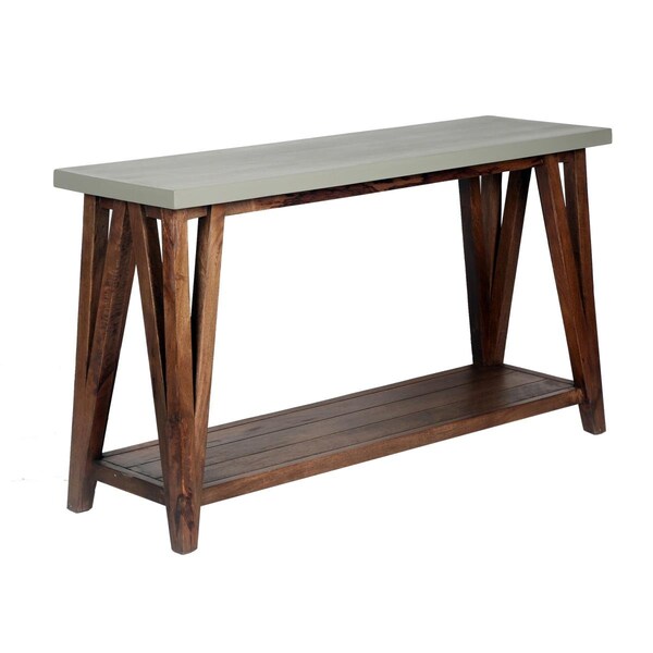 Kd Cama De Bebe 52 in. Brookside Wood with Concrete-Coating Console & Media Table - KD3240074