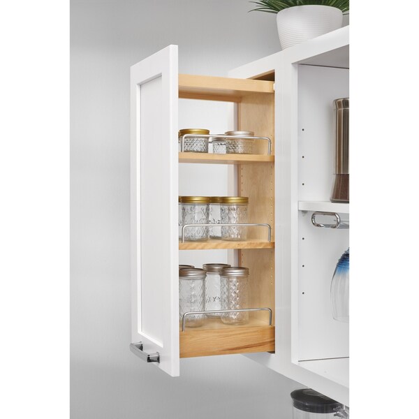 Rev-A-Shelf Maple Veneer, Light Brown, 6.5 in W, 26.15 in H, 10.75 in D, 10.75 in L, Light Brown - 448-BBSCWC-6C