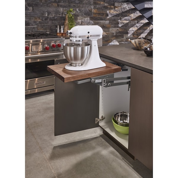 Rev-A-Shelf Steel, Walnut, 13.25 in W, 18.69 in H, 20 in D, 20 in L, Dark Brown - ML-WNHDSCOG-18FL