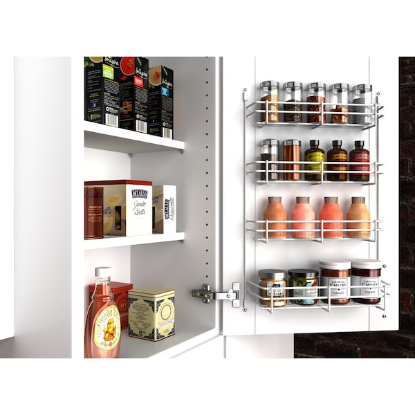 Rev-A-Shelf Steel, White, 14 in W, 21.72 in H, 2.38 in D, 4.28 in L, White - 565-14-52