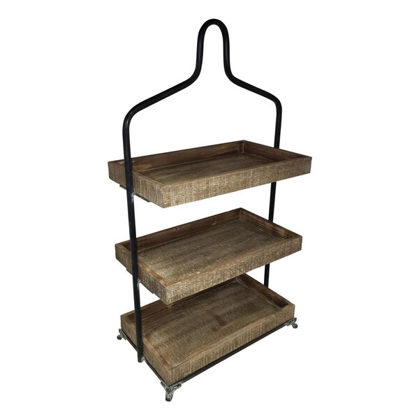 Cheungs 3-Tier Wood Top Table Storage with Metal Frame - 4780