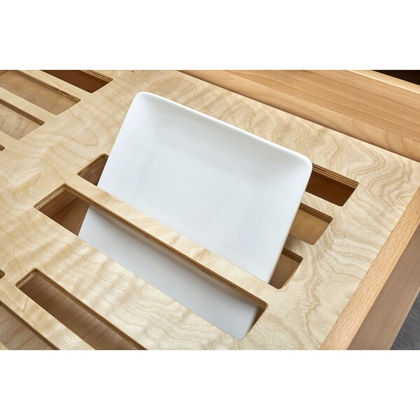 Rev-A-Shelf Maple Veneer, Light Brown, 33.1 in W, 3.09 in H, 22 in D, 22 in L, Light Brown - 4PDI-36