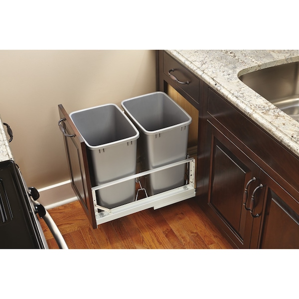 Rev-A-Shelf Steel, Silver, 1.5 in W, 8 in H, 2.15 in D, 2.15 in L, Silver - 5345-DM-KIT-1
