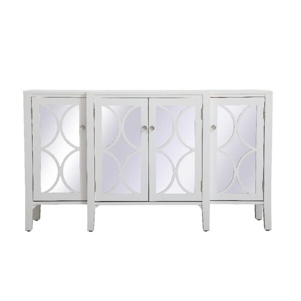 Convenience Concepts 60 in. Mirrored Credenza in White - HI2945090