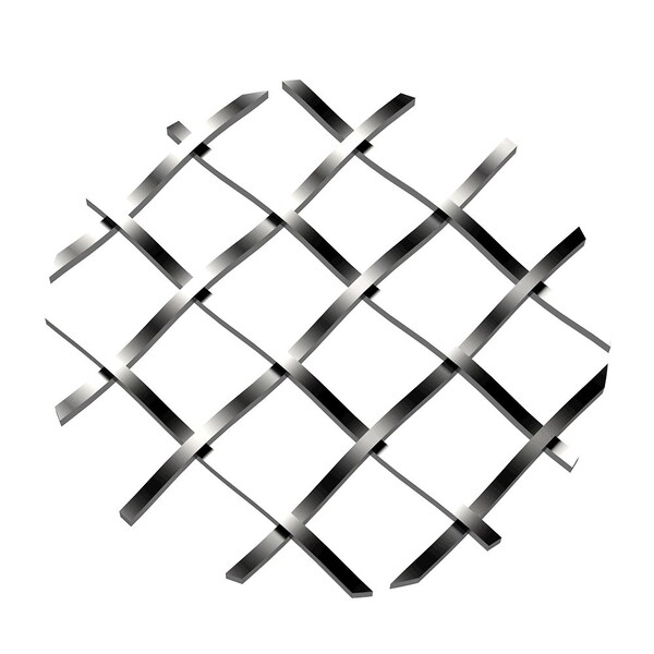 Designs Of Distinction .5" Straight Flat Diamond Decorative Grille - Satin Nickel, 36" W x 48" L Sheet - 013648CG10SN1