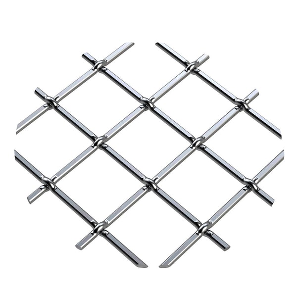 Designs Of Distinction .75" Multi-Crimp Single Diamond Decorative Grille - Satin Nickel, 18" W x 48" L Sheet - 011848332PSN1