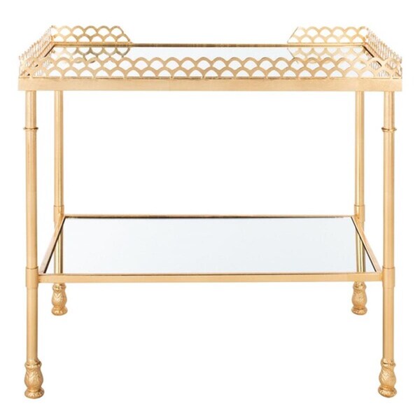 Safavieh Eryn 2 Shelf Gold Leaf Table, Gold - AMH8334A