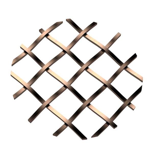 Designs Of Distinction .5" Straight Flat Diamond Decorative Grille - Antique Brass, 18" W x 48" L Sheet - 011848CG10AB1