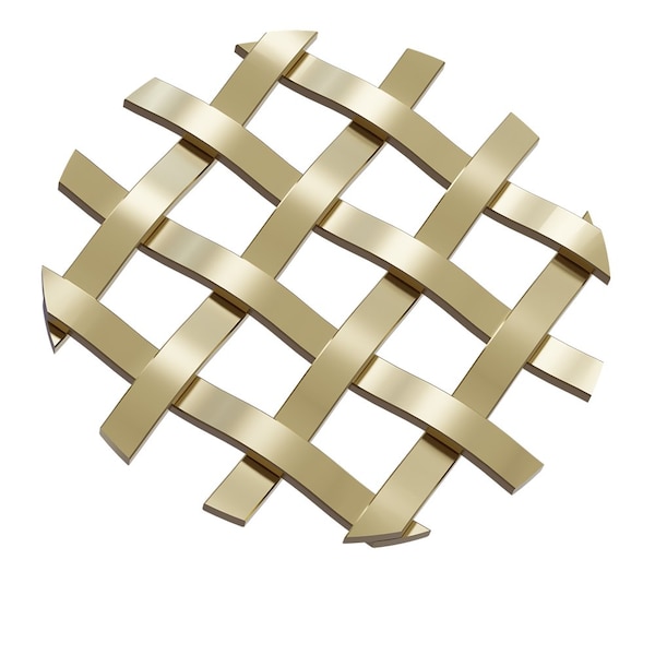 Designs Of Distinction .375" Single Flat Diamond Decorative Grille - Satin Brass, 18"W x 48"L Sheet - 011848286SSB1
