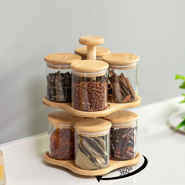 Basicwise Kitchen Stuff, Bamboo, Beige, 7.25 in W, 12 in H, 7.75 in L - QI004705