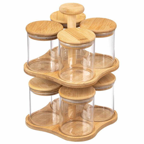 Basicwise Kitchen Stuff, Bamboo, Beige, 7.25 in W, 12 in H, 7.75 in L - QI004705