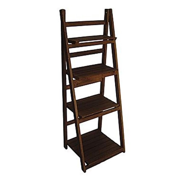 Cheungs Rattan 4 Tier Wood Shelf Stand, White - FP-3862W