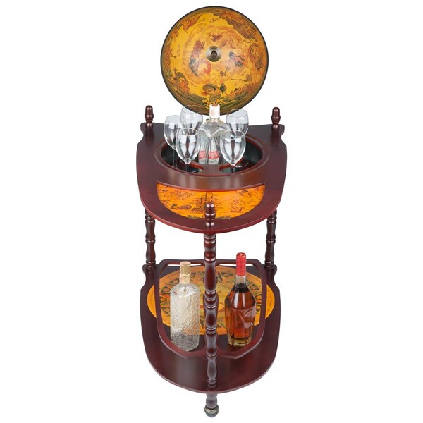 Design Toscano Old World Extended Shelf Italian Replica Globe Bar Cart - SJ33035