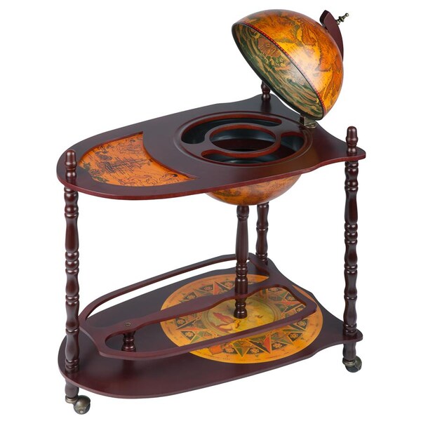 Design Toscano Old World Extended Shelf Italian Replica Globe Bar Cart - SJ33035