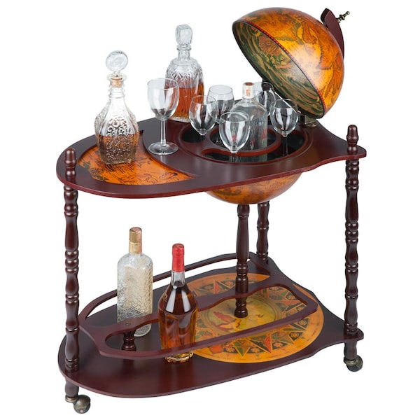 Design Toscano Old World Extended Shelf Italian Replica Globe Bar Cart - SJ33035