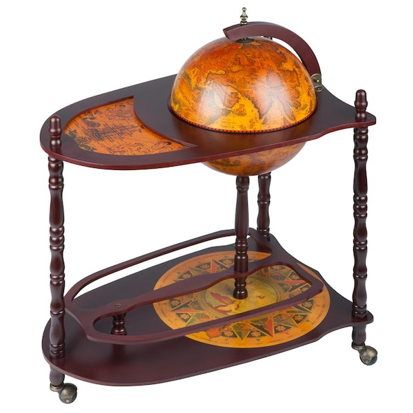Design Toscano Old World Extended Shelf Italian Replica Globe Bar Cart - SJ33035