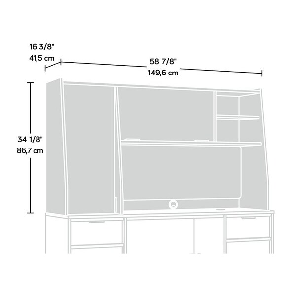 Sauder Clifford Place Hutch Walnut , Attaches to <a href= in./Products/421119 - 422277