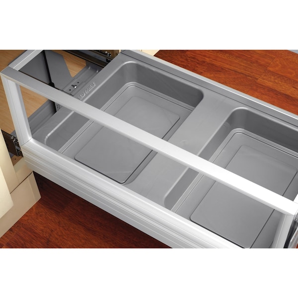 Rev-A-Shelf Aluminum, Silver, 12.13 in W, 19.81 in H, 22 in D, 22 in L, Silver - 5149-1527DM-217
