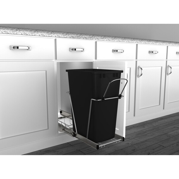 Rev-A-Shelf Steel; Plastic, Chrome, 10.63 in W, 19.25 in H, 22 in D - RV-12KD-18C S