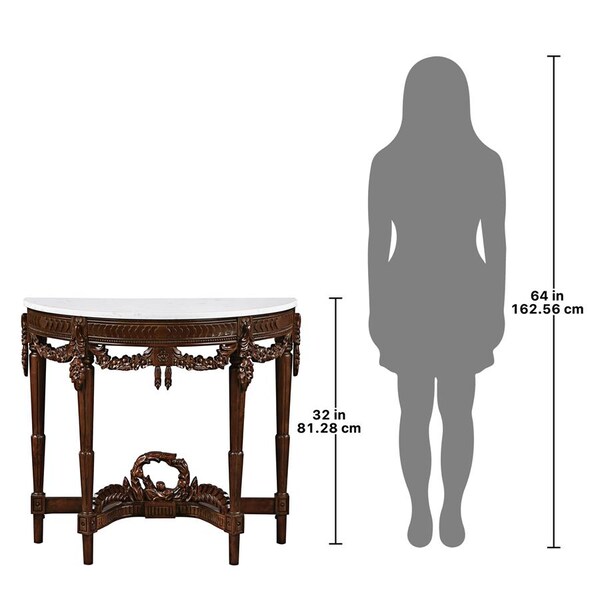 Design Toscano Chateau Gallet Marble-Topped Hardwood Console Table - DY4047