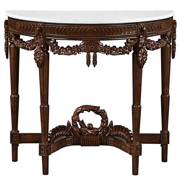 Design Toscano Chateau Gallet Marble-Topped Hardwood Console Table - DY4047