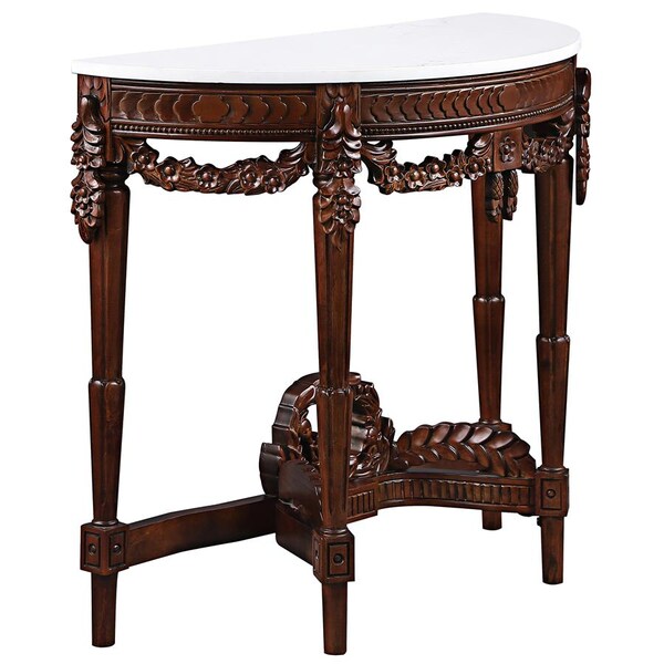 Design Toscano Chateau Gallet Marble-Topped Hardwood Console Table - DY4047